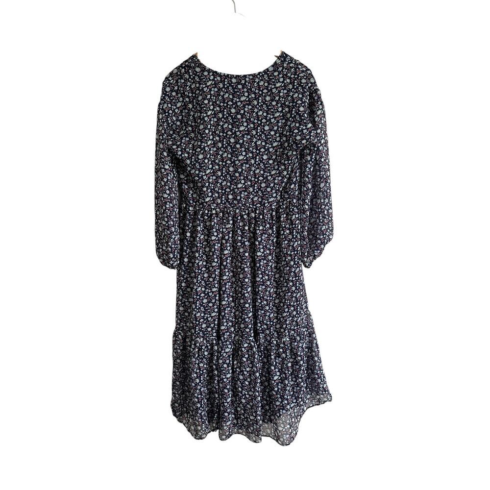 NEW Madewell Tie Waist Midi Dress in Harvest Deep Navy Vine Size XS - Picture 10 of 11
